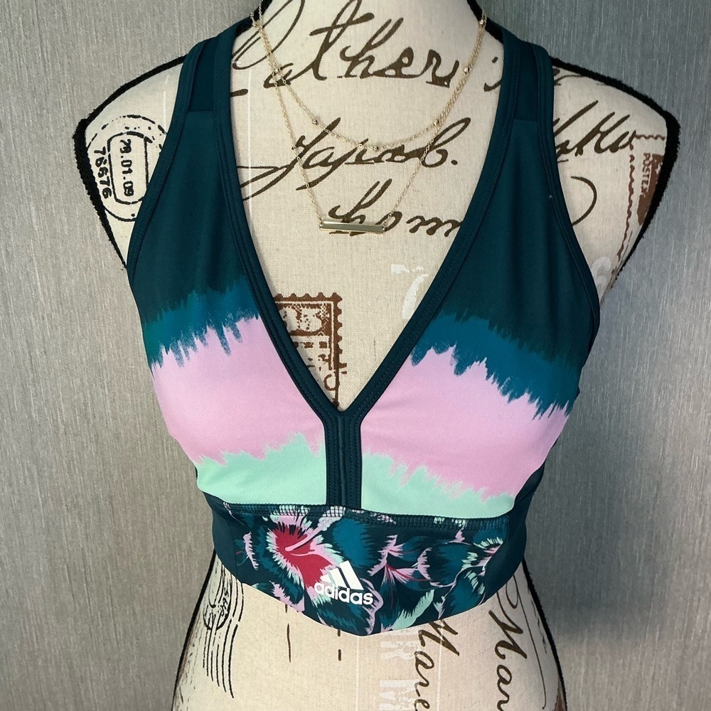NWOT Adidas Women's Teal and Pink Tank Top Size Medium - Picture 6 of 6